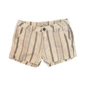 Stylish Beige and Black Striped Women's Shorts